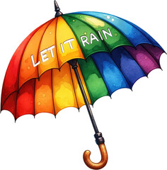 Watercolor Pride Month Clipart: LGBT Rights, Rainbow, and Diversity Themes. Colorful LGBT Pride Umbrella Gay, Lesbian, Bisexual, Transgender Symbols. Handcrafted Celebrating Pride, Equality, and Love