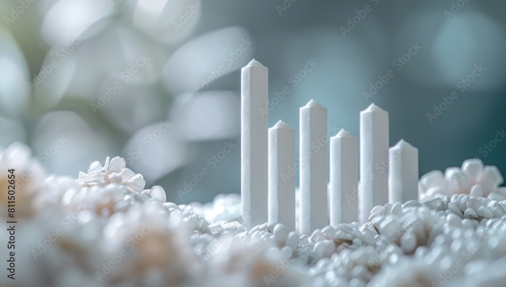 Aufkleber capture the essence of stability and growth with a minimalist shot of a 3d bar graph emerging from a