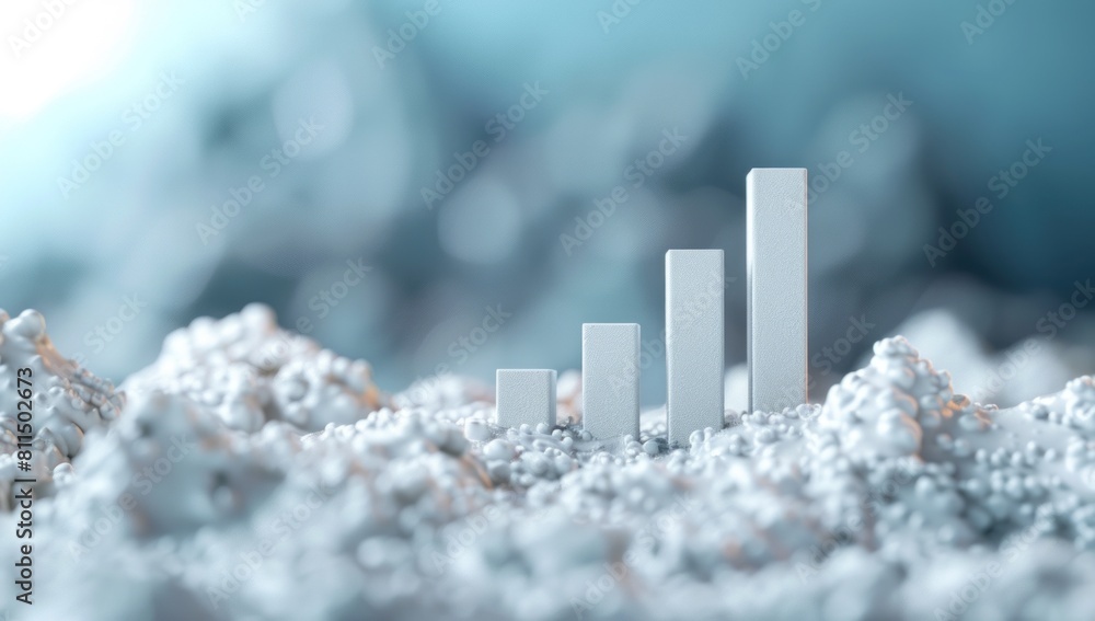 Aufkleber capture the essence of stability and growth with a minimalist shot of a 3d bar graph emerging from a