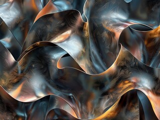 Naklejka premium Abstract metal art with a lot of swirls Generative AI.