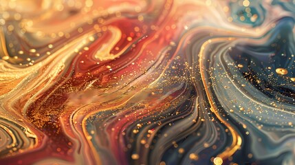 A mesmerizing swirl of colors sprinkled with golden flecks