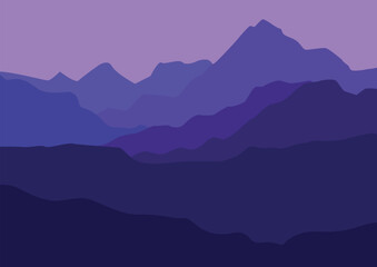 Panorama mountains landscape vector design illustration.