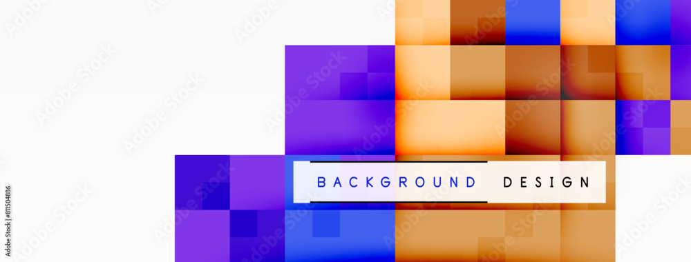 Aufkleber Violet rectangles in a symmetrical pattern create a vibrant background design with tints of magenta and electric blue, resembling a flooring material property