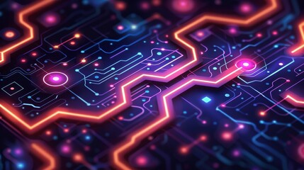 Fototapeta premium Business data analytic with intelligent software isolated in dark background, with glowing colorful line of transportation, concept of technology business and network