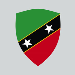 Saint Kitts and Nevis Flag in Shield Shape