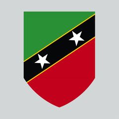 Saint Kitts and Nevis Flag in Shield Shape