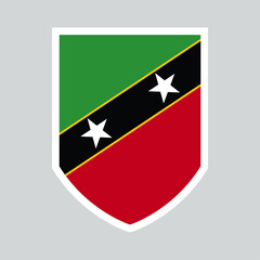 Saint Kitts and Nevis Flag in Shield Shape