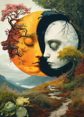 Sun and moon face mask 