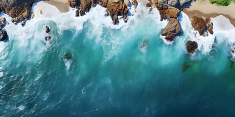 Sea waves aerial view aquatic maritime seafloor water horizon nautical undertow with beauty background
