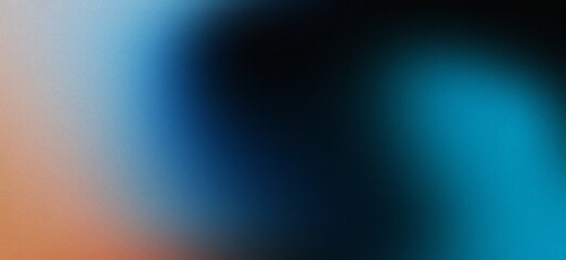 orange blue black , grainy noise grungy spray texture color gradient rough abstract retro vibe background shine bright light and glow , template empty space