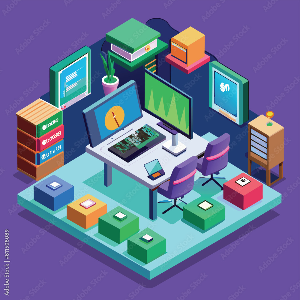 Poster e-learning digital classroom. online education and virtual learning environment. technology in educa