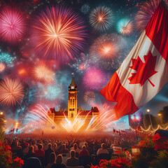 Victoria Day, May 24th, flag, fireworks