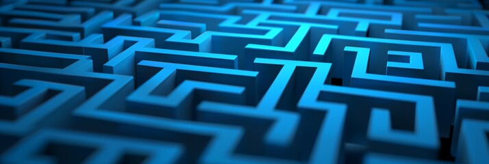 a blue maze with a black background