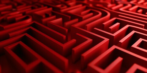 a red maze with a black background