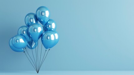 A bunch of blue balloons on a blue background