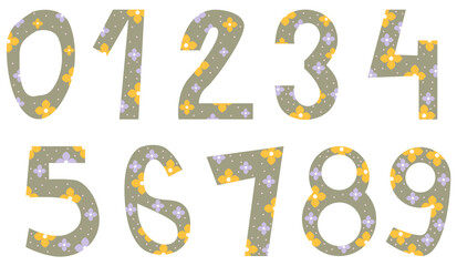 Set of Numbers. Set of cute and colorful numbers for you design