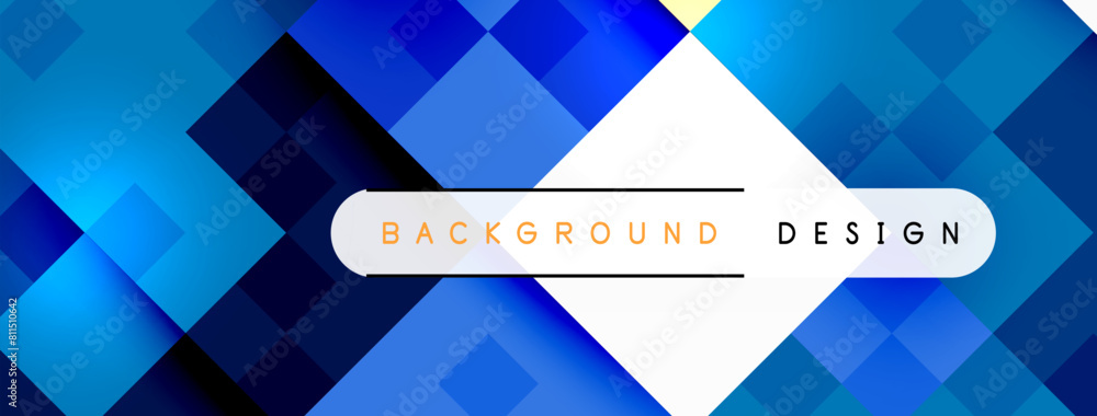 Aufkleber An electric blue and azure background featuring a pattern of squares and triangles in a symmetrical design. The font is white against the aqua backdrop, creating a parallel effect