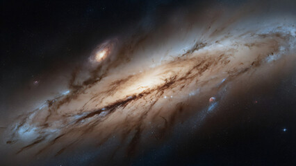 Hyper-realistic galaxy: Vast, stars, nebulae. Vivid colors, cosmic dust, universe mystery.