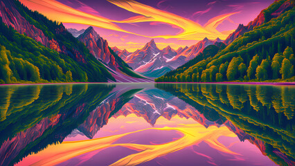 A majestic mountain range.