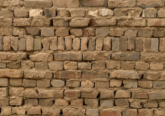 Clay mud brick wall for background    