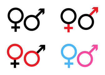 Gender sign icon. Male and female symbols.