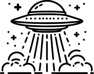 UFO flying saucer alien space ship Vector illustration