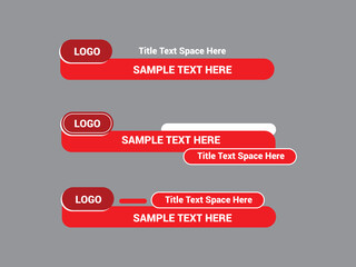 Vector Lower Third for Television News Bar Design Template, Lower Third News and Video Bars Set