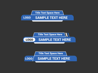 Vector Lower Third for Television News Bar Design Template, Lower Third News and Video Bars Set