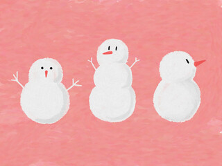 かわいい雪だるまのイラスト