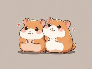 adorable big eyes hamster illustration