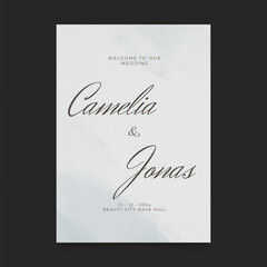 Wedding poster for welcome sign. Template welcome poster. Vector printable wedding props. Flyer design for welcome sign.