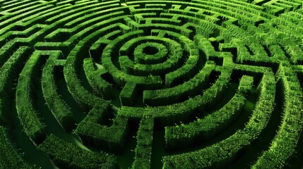 A maze made of green grass