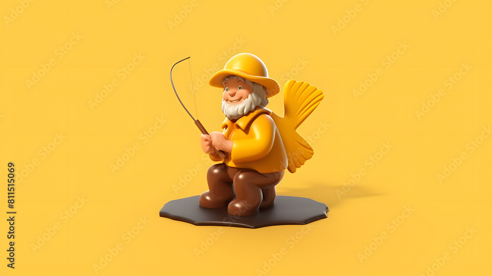 Poster fisherman icon fishing 3d