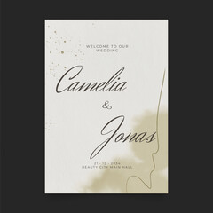 Wedding poster for welcome sign. Template welcome poster. Vector printable wedding props. Flyer design for welcome sign.