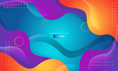 Papercut layers background with orange, blue and purple decorative design vector