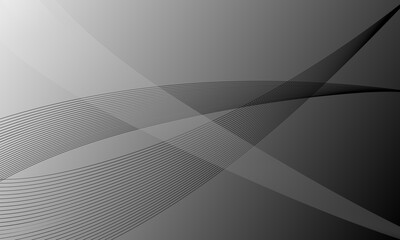 black gray silver lines wave curves with smooth gradient abstract background