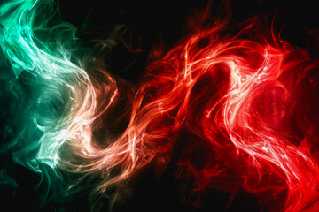 Fototapeta premium neon light swirls dancing in colorful or pastel with vivid streaks, isolated on a black background.