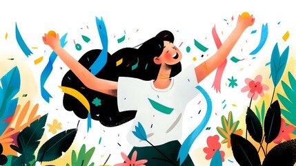 Zumba Dance Party: Woman and Group of Enthusiastic Dancers