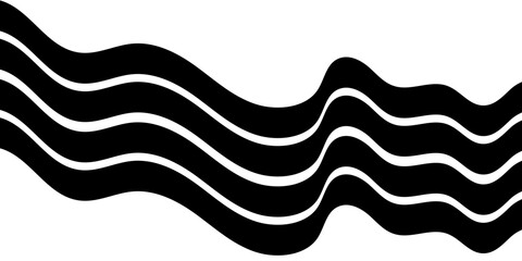 Abstract perspective line stripes with 3d dimensional effect isolated on white. Abstract wave element for design