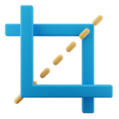 Crop tool illustration isolated. cropping 3d render icon.