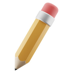 Pencil tool icon isolated. graphic design 3d render illustration.