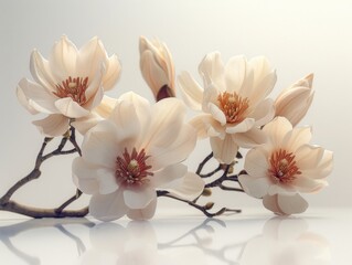magnolia flowers Photography with white background, graphic resource, 