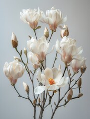 magnolia flowers Photography with white background, graphic resource, 