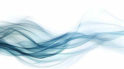 Abstract blue wave on a white background, soft light and shadow, smooth curves, modern design