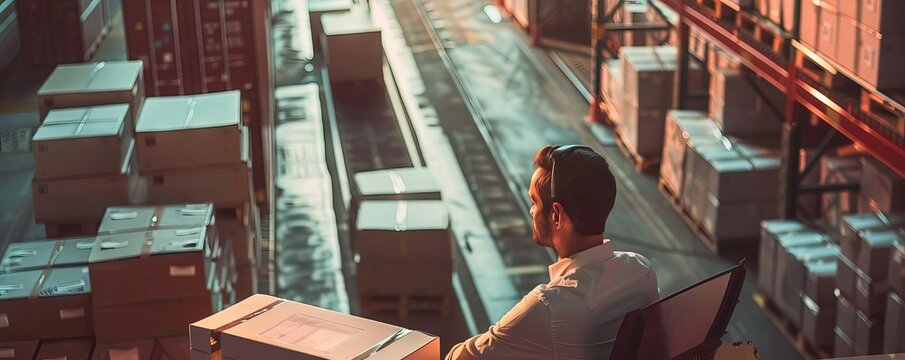 A customs officer processing importexport documents in an international customs office, facilitating trade flows