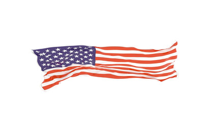 USA flag wavy long drawn landscape background banner.Memorial Day with American Flag Background Banner. U.S. Flag. United States Flag.Vector Illustration.
