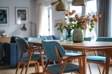 dining table, home interior design of modern