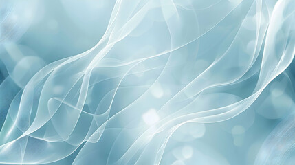 Light blue background with soft lines and curves, creating an elegant atmosphere