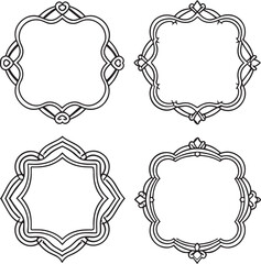 Set of vintage frames on a white background. Vector illustration for your design