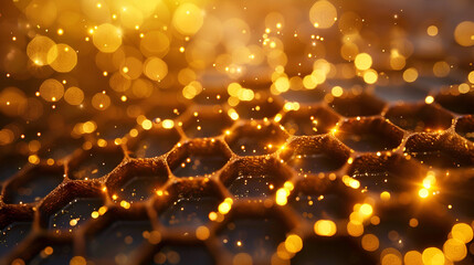 Abstract Honeycomb Background with Golden Light,
Honeycomb art background
